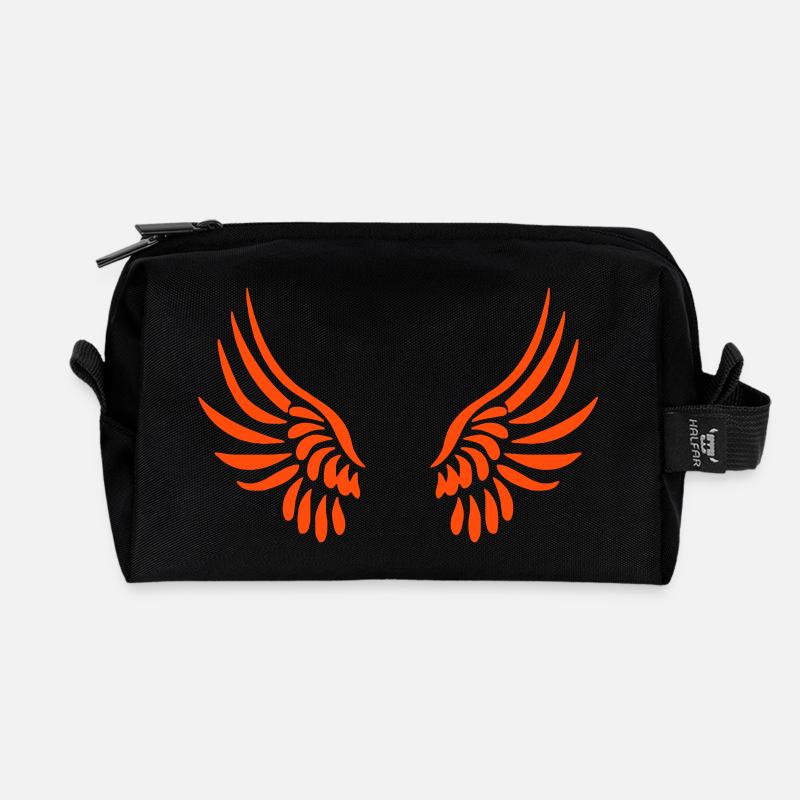 ailes d'ange - Trousse de toilette en tissu recyclé - noir