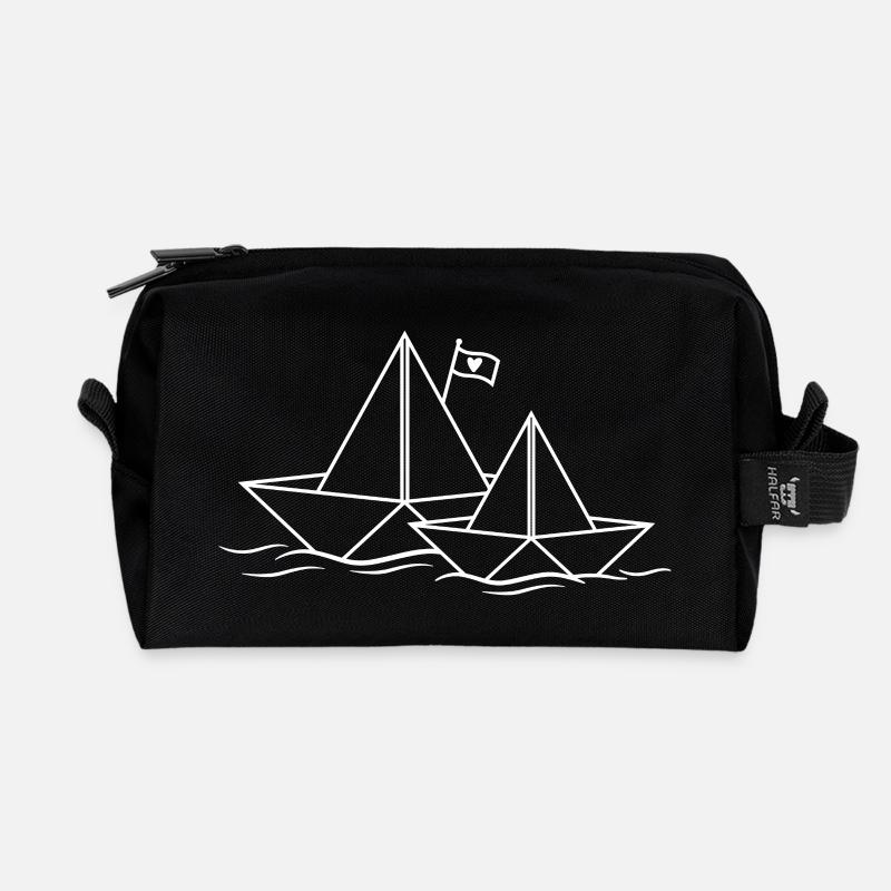 Papierschiffe Paare Liebe Papierboot Papierschiff - Recycelte Kulturtasche - Schwarz