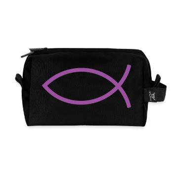 Jesusfisch Ichthys Fisch Fische - Recycelte Kulturtasche - Schwarz - Vorne