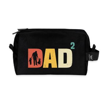 Papa à la puissance 2 Papa en devenir papa 2 - Trousse de toilette en tissu recyclé - noir - Devant