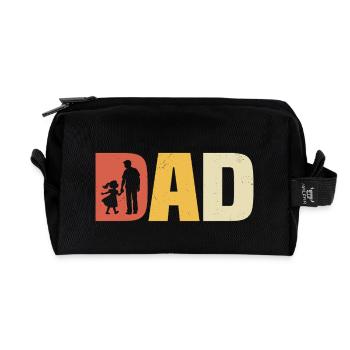 dad high daughter dad and daughter - Recycled Toiletry Zip Bag - black - Front