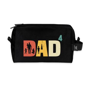 Dad High 4 Dad 4 Kids Quadruple Dad Gift - Recycled Toiletry Zip Bag - black - Front