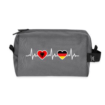 Albania Germany Flag Albanian German - Recycled Toiletry Zip Bag - anthracite - Front