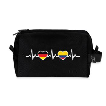 Colombia Germany Heartbeat Colombians - Recycled Toiletry Zip Bag - black - Front