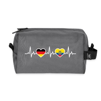 Ecuador Deutschland Herzschlag Flagge Ecuadorianer - Recycelte Kulturtasche - Anthrazit - Vorne