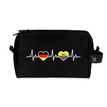 Ecuador Deutschland Herzschlag Flagge Ecuadorianer - Recycelte Kulturtasche - Schwarz - Vorne