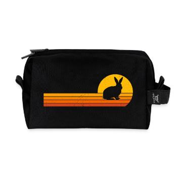 Bunny Saying Bunny Sunrise Rabbit Rabbit - Recycled Toiletry Zip Bag - black - Front