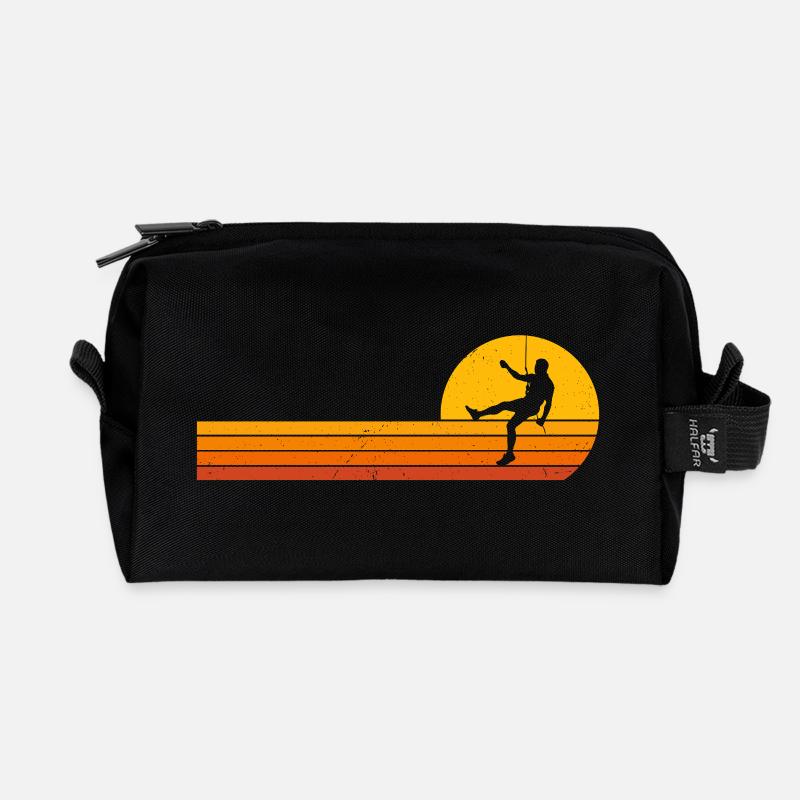 Kletterer Sunrise t-shirt klettern kletter - Recycelte Kulturtasche - Schwarz
