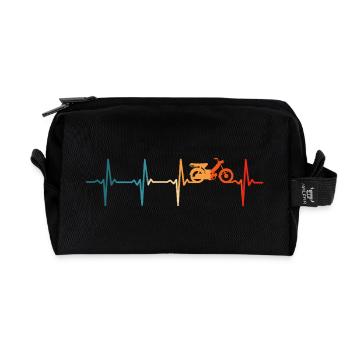 Mofa Mofaroller Herzschlag Mofa Mofafahrer - Recycelte Kulturtasche - Schwarz - Vorne