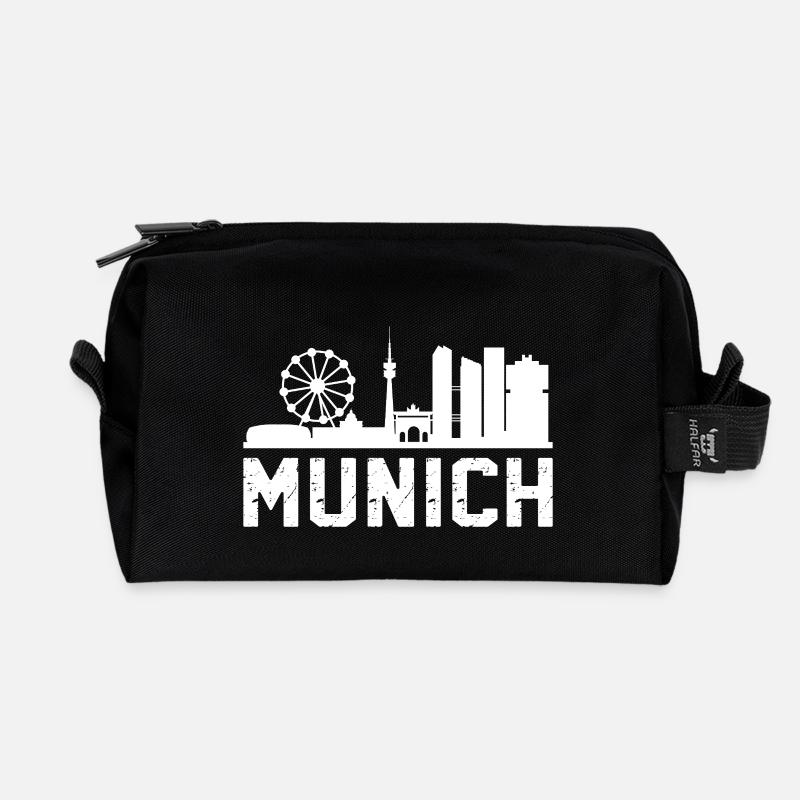 Munich Skyline - Recycelte Kulturtasche - Schwarz