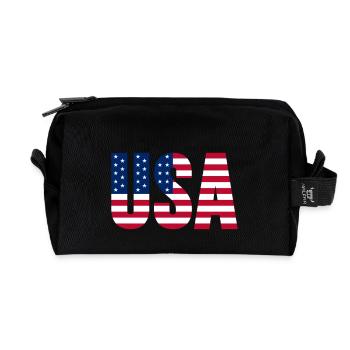 USA Amerika Amerikaner - Recycelte Kulturtasche - Schwarz - Vorne