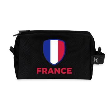 Drapeau national du Frankfreich - Trousse de toilette en tissu recyclé - noir - Devant