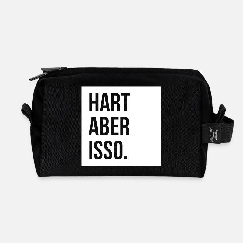 hart aber isso Spruch Straße hip hop rap - Recycelte Kulturtasche - Schwarz