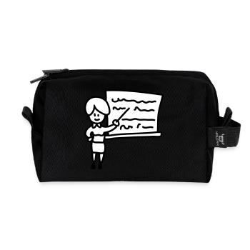 teacher - Recycled Toiletry Zip Bag - black - Front