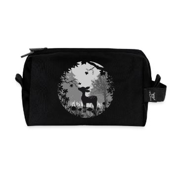 Rehkitz mit Schmetterling - Recycelte Kulturtasche - Schwarz - Vorne