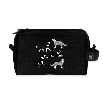 Border Collie selection - Recycled Toiletry Zip Bag - black - Front