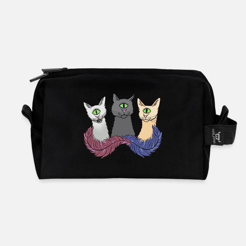 praisethecyclopscats - Recycelte Kulturtasche - Schwarz