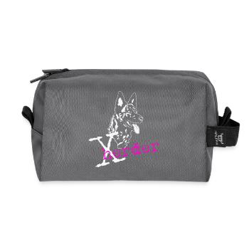 X- Herder pink - Recycelte Kulturtasche - Anthrazit - Vorne
