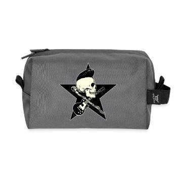 Rock-n-Roll Skull - Recycelte Kulturtasche - Anthrazit - Vorne