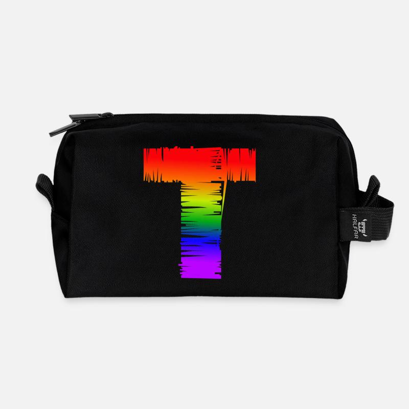 Regenbogen-T - Recycelte Kulturtasche - Schwarz