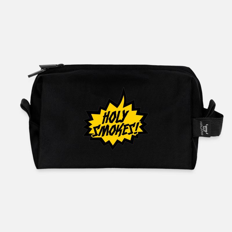 "Heiliger Rauch!" - Recycelte Kulturtasche - Schwarz