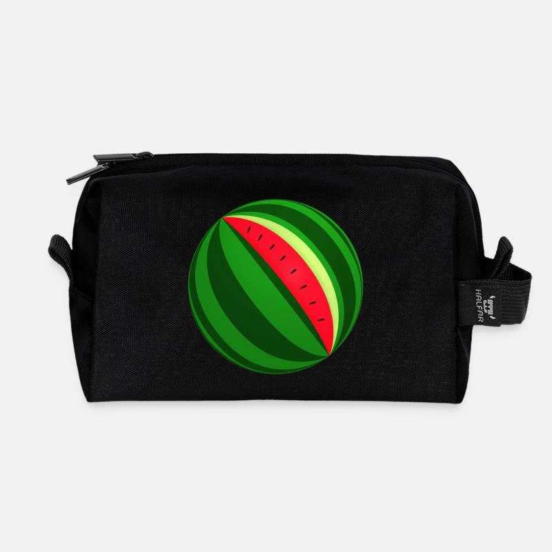 Wassermelone - Recycelte Kulturtasche - Schwarz