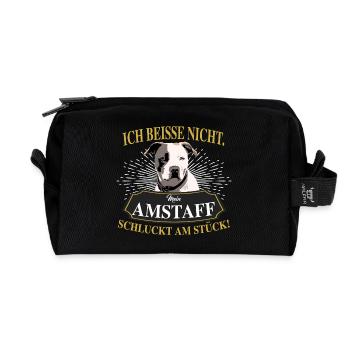 AMERICAN STAFFORDSHIRE TERRIER - Recycelte Kulturtasche - Schwarz - Vorne