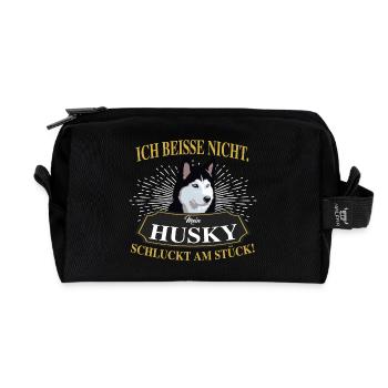 HUSKY - Recycelte Kulturtasche - Schwarz - Vorne