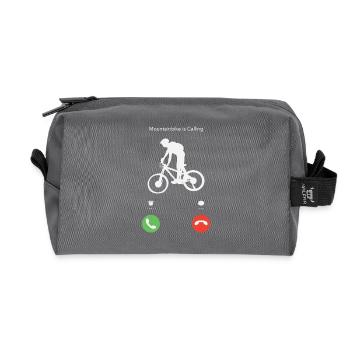Mein Mountainbike ruft - Recycelte Kulturtasche - Anthrazit - Vorne