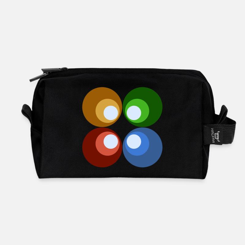 Retrokreise bunt - Recycelte Kulturtasche - Schwarz