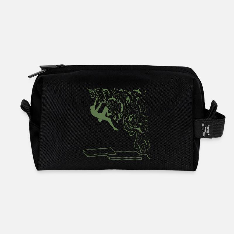 Bouldering with passion - Recycled Toiletry Zip Bag - black