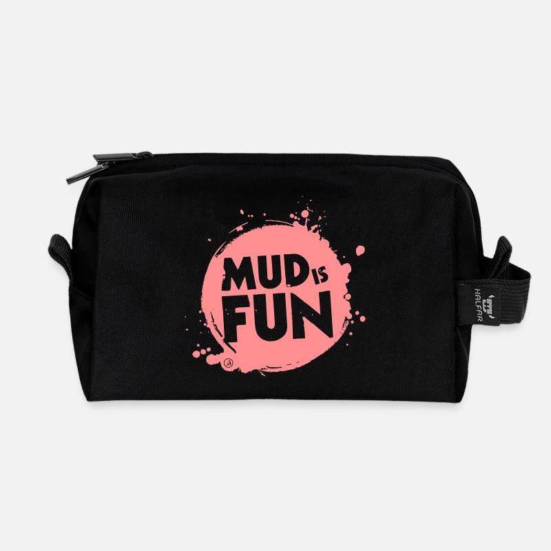 Mud is fun - Recycled Toiletry Zip Bag - black