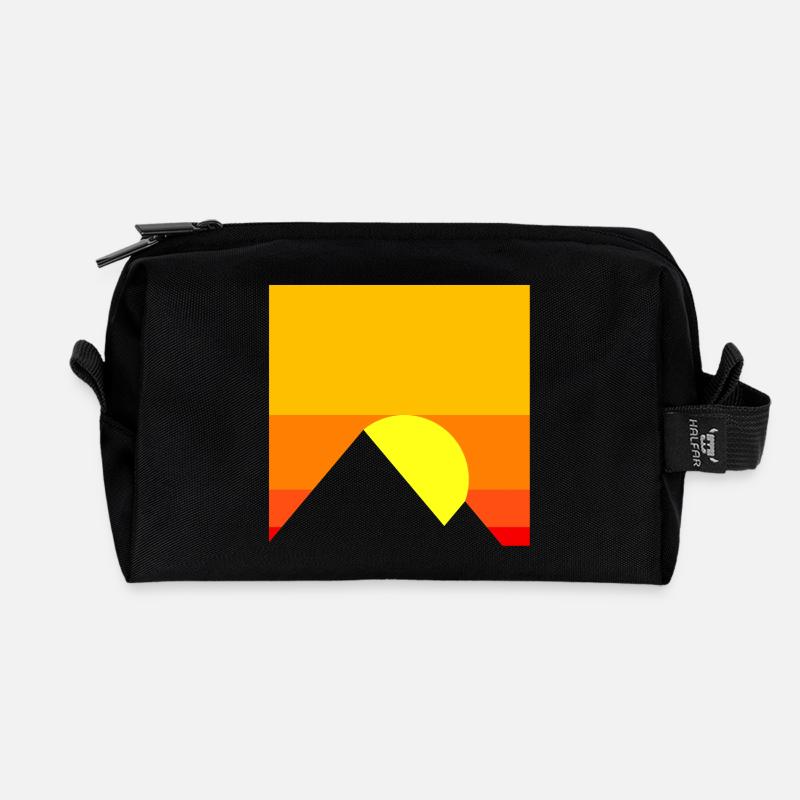 sunset - Recycled Toiletry Zip Bag - black