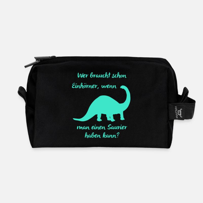 Dino - Recycelte Kulturtasche - Schwarz