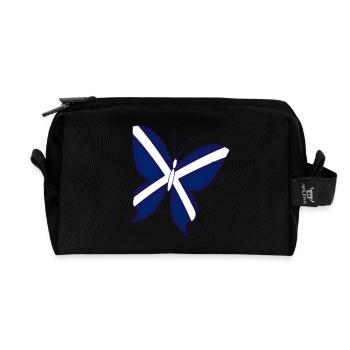 Scottish Butterfly - Recycled Toiletry Zip Bag - black - Front