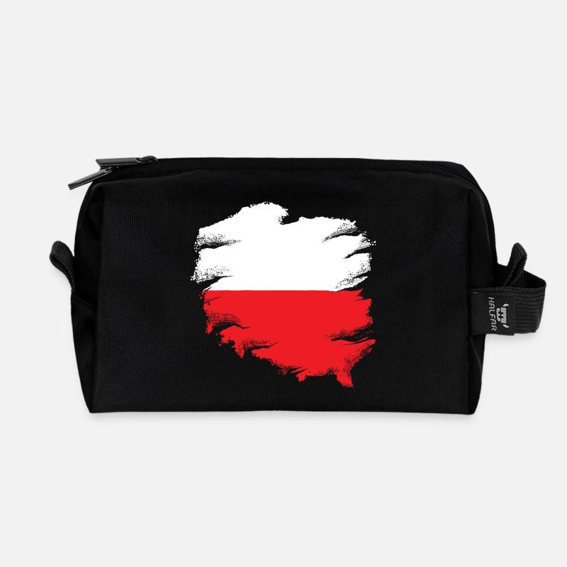 polnische Flagge - Recycelte Kulturtasche - Schwarz
