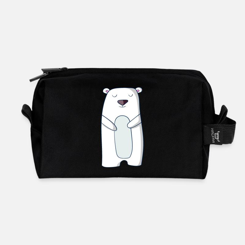 Eisbär - Recycelte Kulturtasche - Schwarz