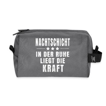 Nachtschicht T-Shirt - Recycelte Kulturtasche - Anthrazit - Vorne
