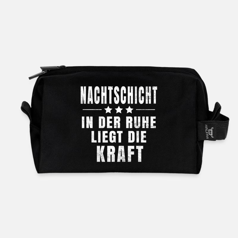 Nachtschicht T-Shirt - Recycelte Kulturtasche - Schwarz