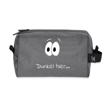 Dunkel hier... - Recycelte Kulturtasche - Anthrazit - Vorne