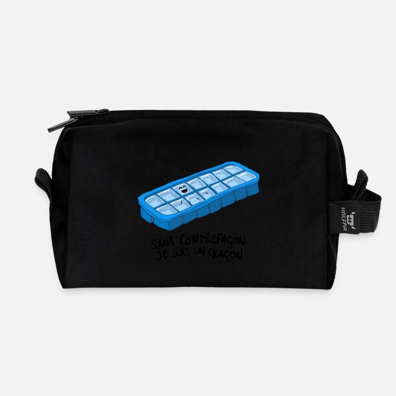Sans contrefaçon je suis un glaçon ! - Trousse de toilette en tissu recyclé - noir