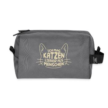 ICH MAG KATZEN! - Recycelte Kulturtasche - Anthrazit - Vorne