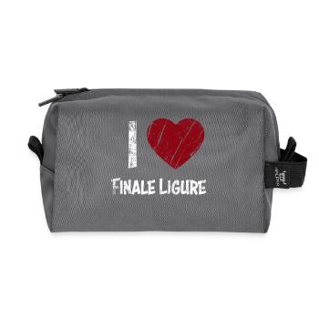I Love Finale Ligure - Recycelte Kulturtasche - Anthrazit - Vorne