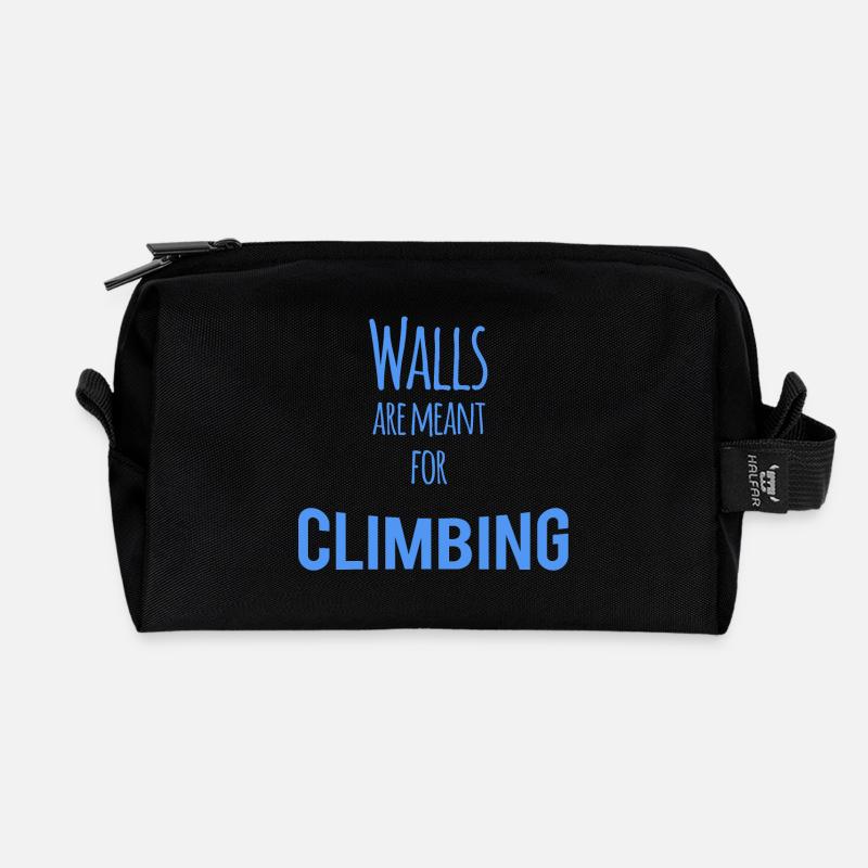 Walls are Meant for Climbing - Recycelte Kulturtasche - Schwarz