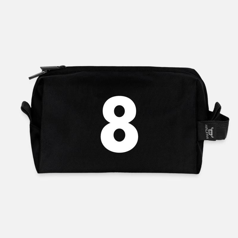 Zahl 8, Nummer 8, 8, eight, Number eight, Acht - Recycelte Kulturtasche - Schwarz