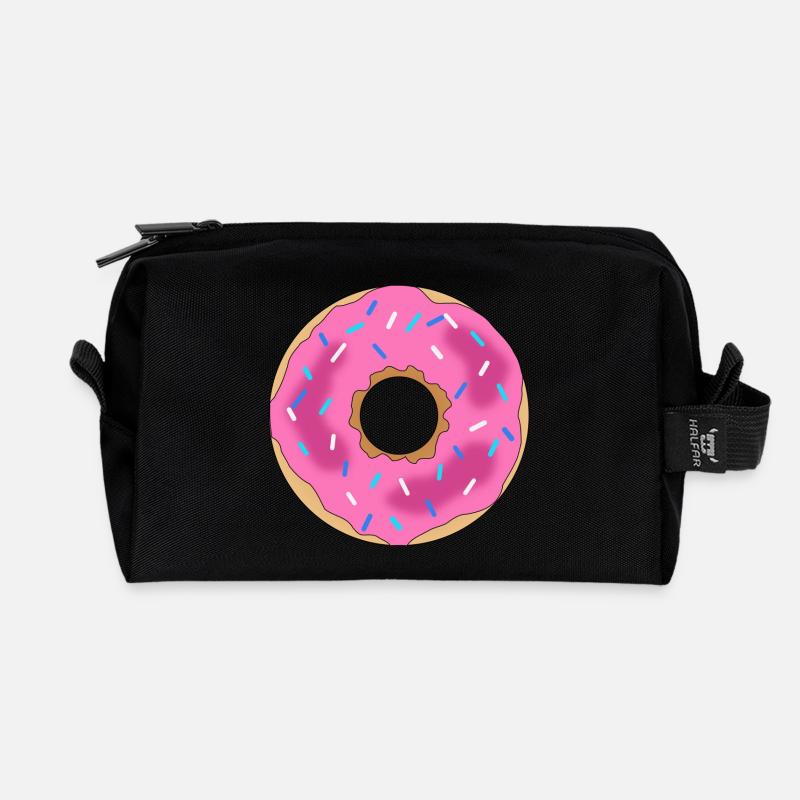 Donut - Recycelte Kulturtasche - Schwarz