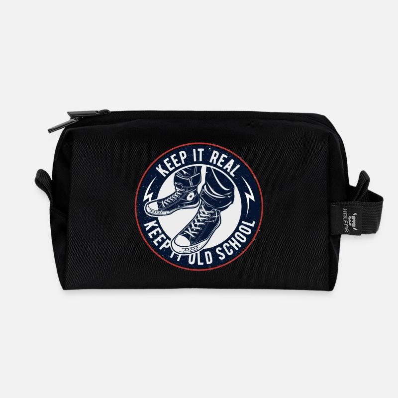 Keep It Oldschool - Recycled Toiletry Zip Bag - black