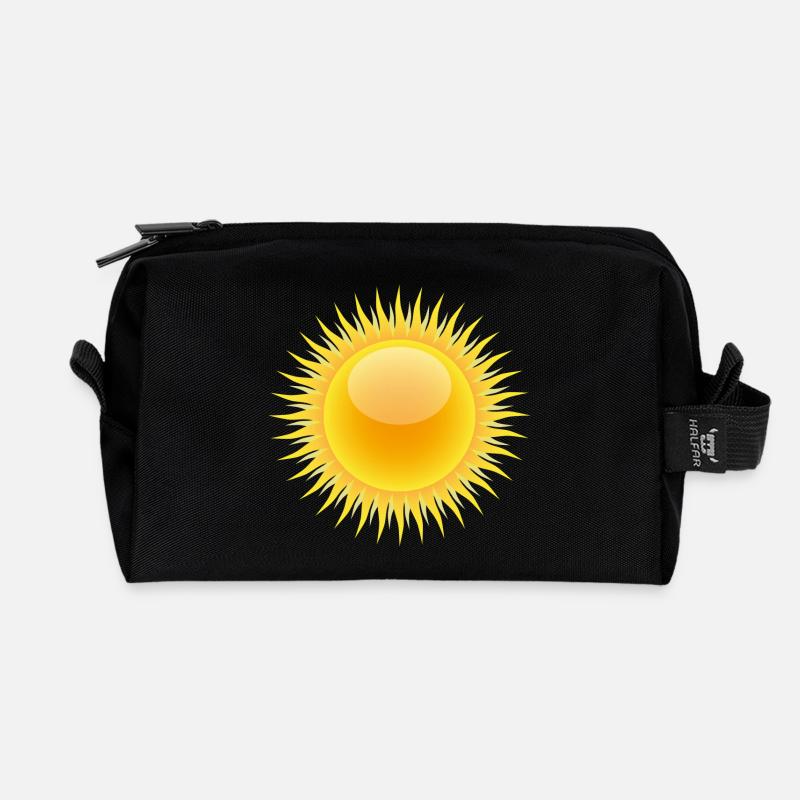 Sonne - Recycelte Kulturtasche - Schwarz