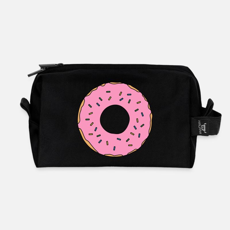 Donut - Recycelte Kulturtasche - Schwarz