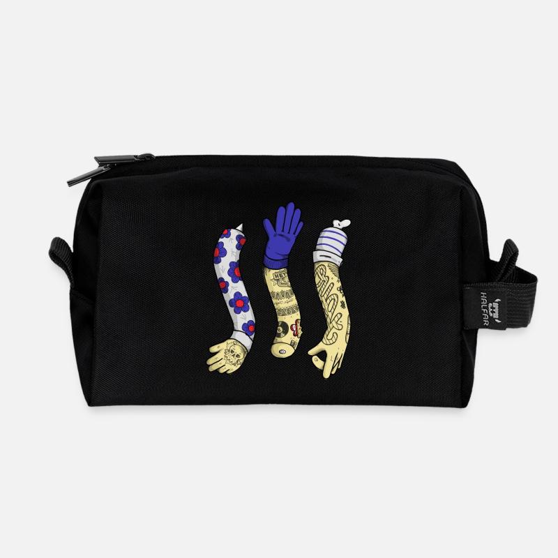 Tatoo Illustration - Recycelte Kulturtasche - Schwarz